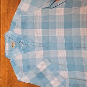 Mens blue button down short sleeve